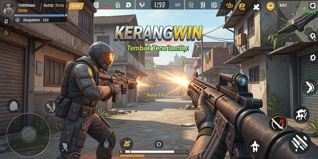 Tampilan gameplay KERANGWIN yang mendebarkan dalam mode TPS.